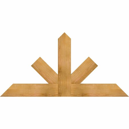 Ekena Millwork Saratoga Rough Sawn Timber Gable Bracket, Western Red Cedar, 60"W x 30"H x 2"D x 6"F, 12/12 Pitch GBW060X30X0206SAR00RWR